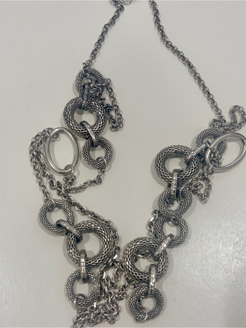Premier Designs Layered Silver Tone Necklace Women's Jewelry